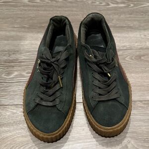 Puma Dark Green Suede Sneakers